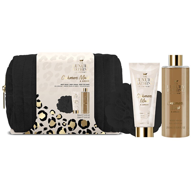 Set regalo Luxury Bathing Company con prodotti per la cura del corpo in vassoio cosmetico (Kamr, Mous & Ambra) donna