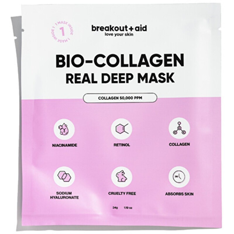 Breakout+aid Real Deep Mask - Maschera per il contorno occhi con collagene di Donna