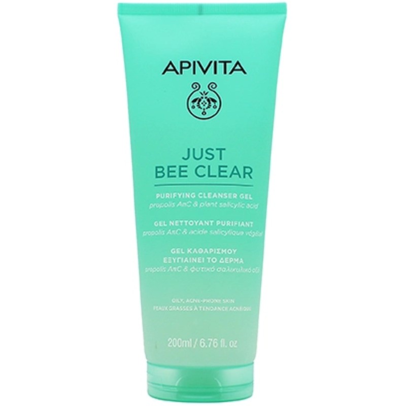 Apivita Just Bee Clear - gel detergente viso anti-acne 200ml unisex