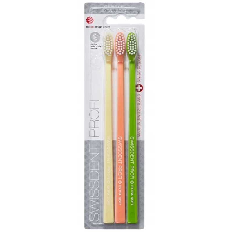 Set di tre spazzolini Swissdent Gentle Extra Soft - Spazzolini da denti donna