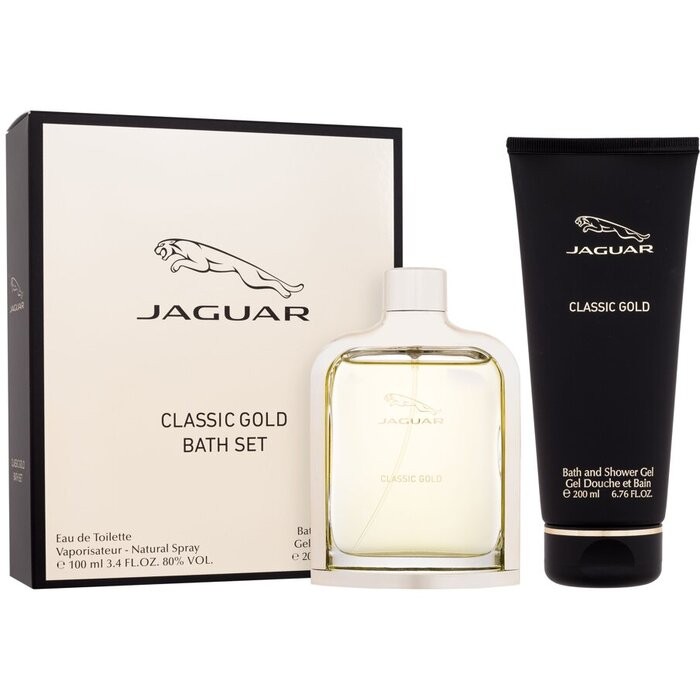 Cofanetto regalo Jaguar Classic Gold, eau de toilette 100ml e gel doccia 200ml uomo
