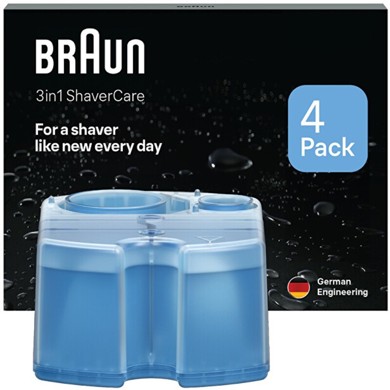 Braun ShaverCare 3in1 (4 pezzi) - Cartucce di ricambio per stazioni di pulizia uomo