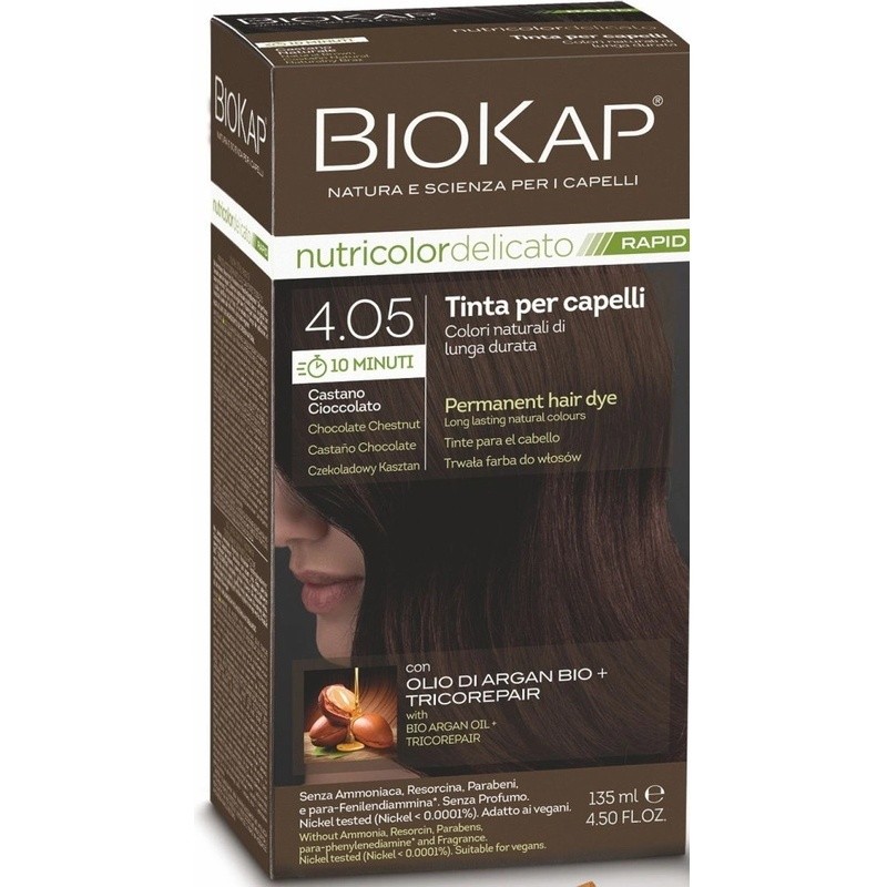Biokap NUTRICOLOR DELICATO - Tinta per capelli - 4.05 Katanovo ?okoldov 140ml unisex