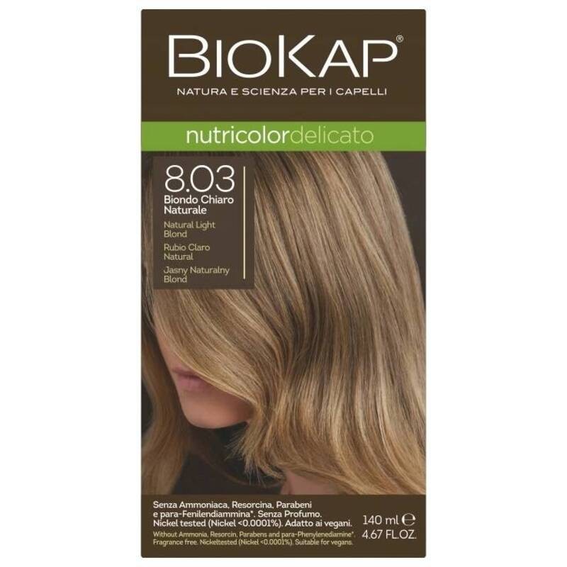 Biokap NUTRICOLOR DELICATO - Tinta per capelli - 8.03 Biondo chiaro naturale 140ml unisex