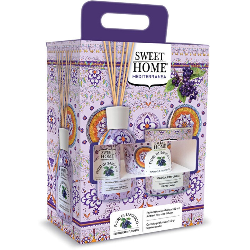 Set regalo Sweet Home Collection con fiori di sambuco - Diffusore di aromi con candela Donna