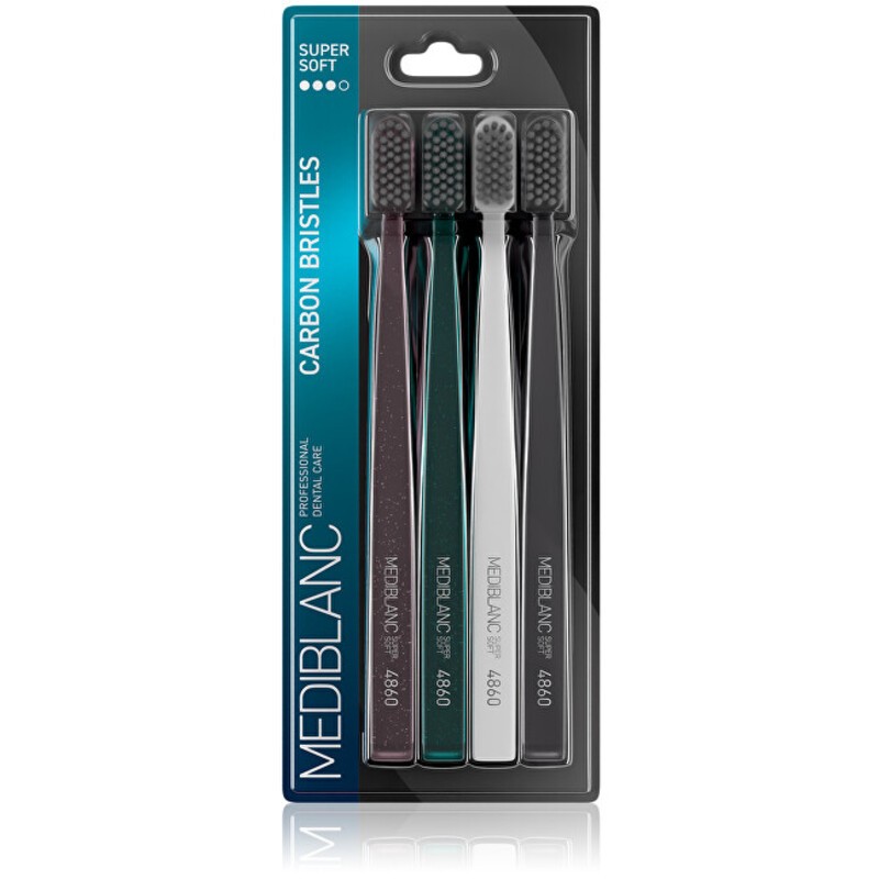 MEDIBLANC Spazzolino da denti con setole in carbonio 4 pezzi donna