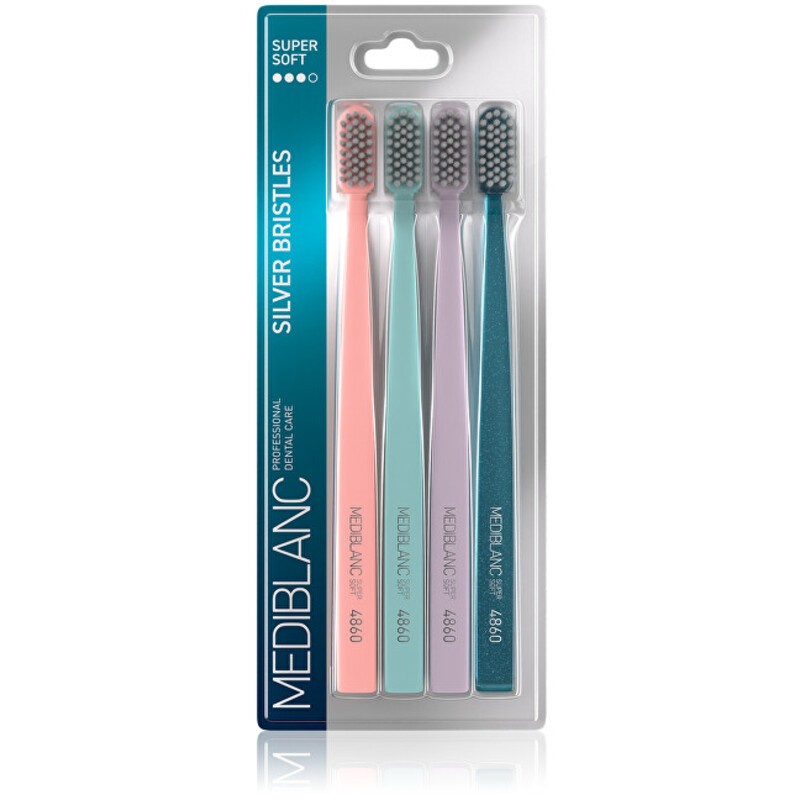 MEDIBLANC Spazzolino da denti con setole argentate 4 pezzi donna
