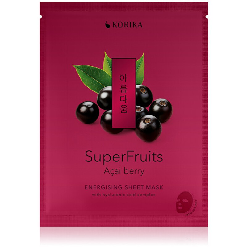 KORIKA Superfruits Acai Berry Energizing Sheet Mask - Maschera in tessuto energizzante 25,0 g donna
