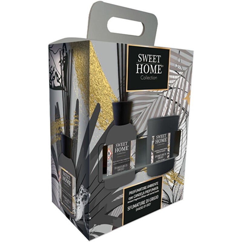 Set Sweet Home Collection Tonalità di Grigio - Set regalo con diffusore di aromi e candela Donna