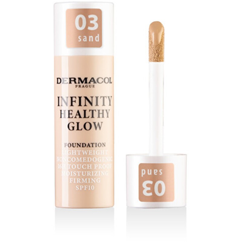 Fondotinta illuminante Dermacol Infinity Healthy Glow - Trucco leggero illuminante 20 g donna 03 SAND