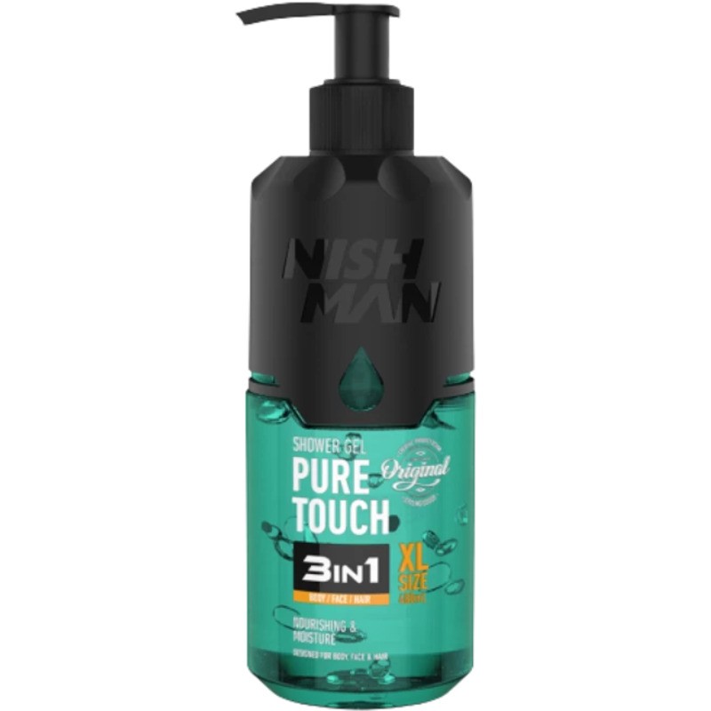 Nishman Pure Touch 3in1 Shower Gel - Gel doccia per capelli it?lo per uomo 480ml uomo