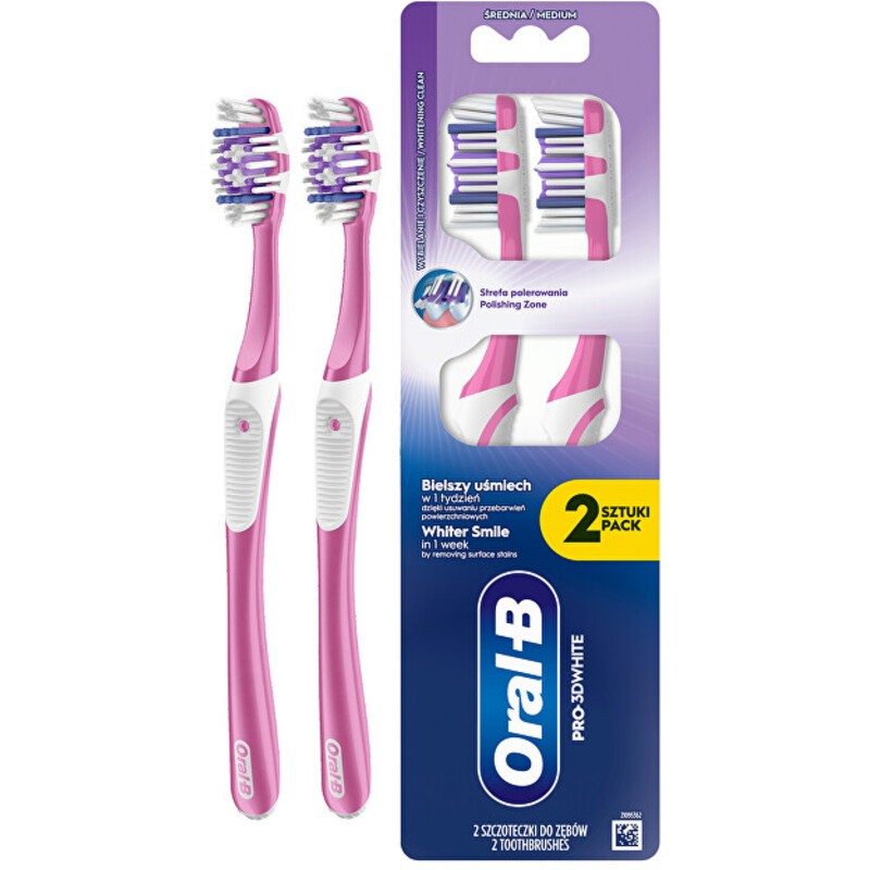 Spazzolino elettrico Oral-B Pro-3D White Whitening Clean Medium - Spazzolino (2 pezzi) donna