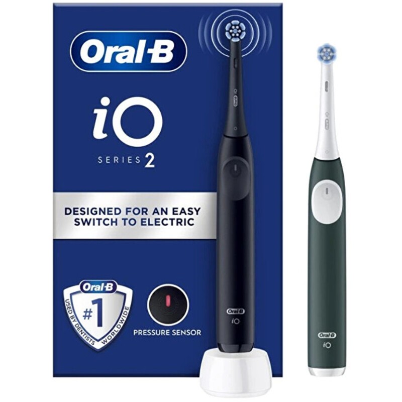 Spazzolino elettrico Oral-B iO2 Series Duo Pack Nero Notte/Verde Foresta - Donna