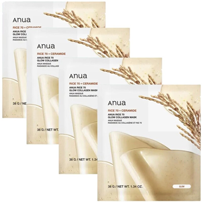 Set di maschere viso Anua Rice 70 Glow Collagen - Set di maschere viso 38.0g donna