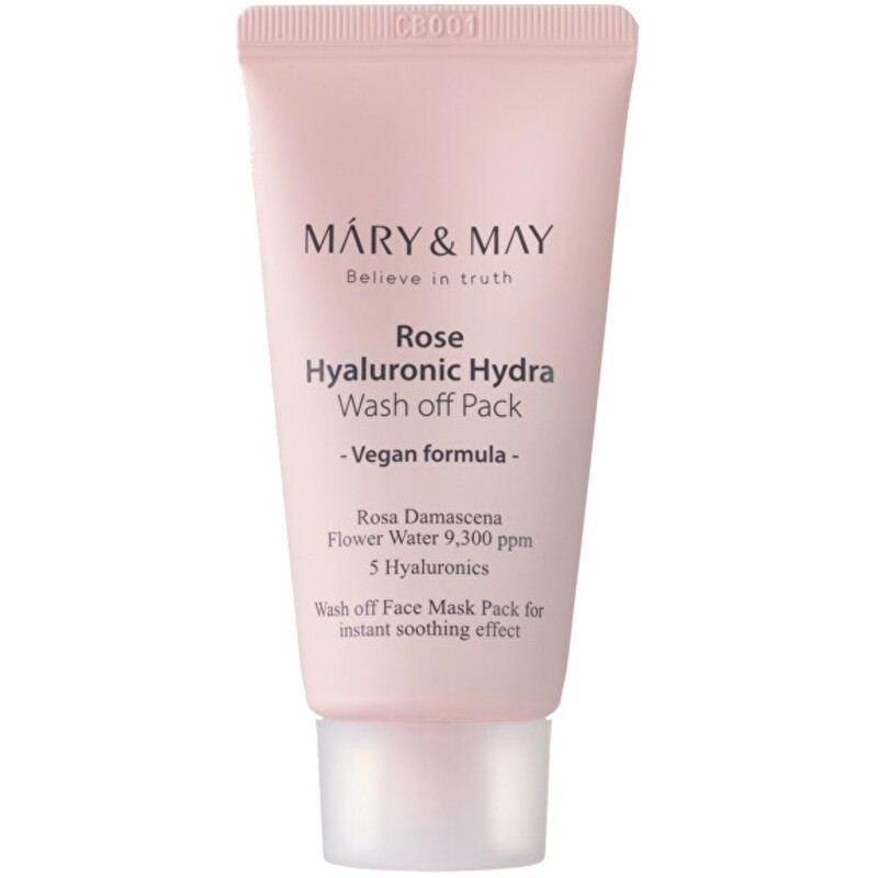 MARY & MAY Rose Hyaluronic Hydra Wash Off Pack - maschera detergente 30.0g donna