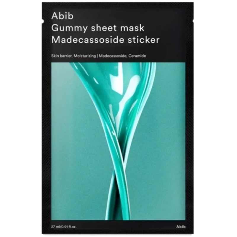 Maschera in tessuto gommosa con adesivi Abib Madecassoside - Maschera in tessuto idratante 27ml donna