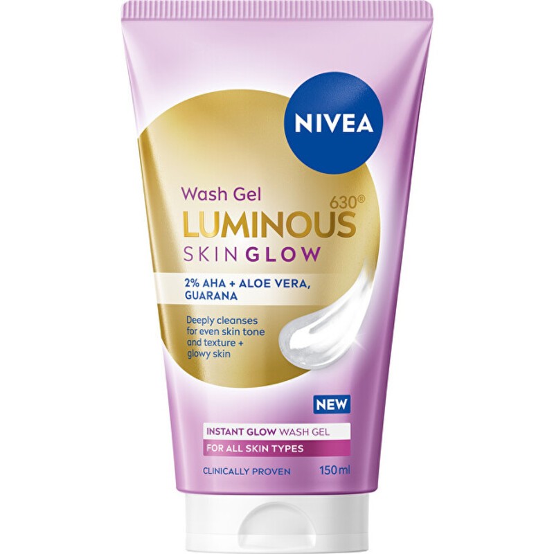 Nivea Luminous Skin Glow Wash Gel - gel detergente viso 150ml donna