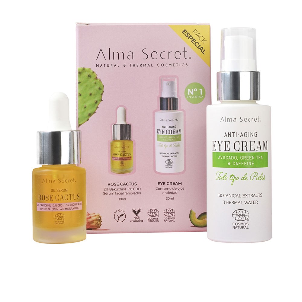 Alma Secret Astuccio per cosmetici naturali e termici 2 pezzi eye contour 30 ml + rose cactus 10 ml unisex
