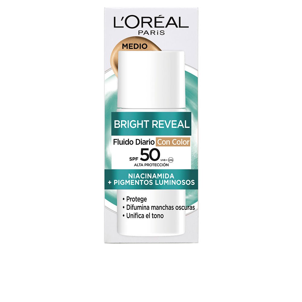 L'Oréal Paris BRIGHT REVEAL NIACINAMIDE fluido giornaliero SPF50 n.medio 50ml unisex