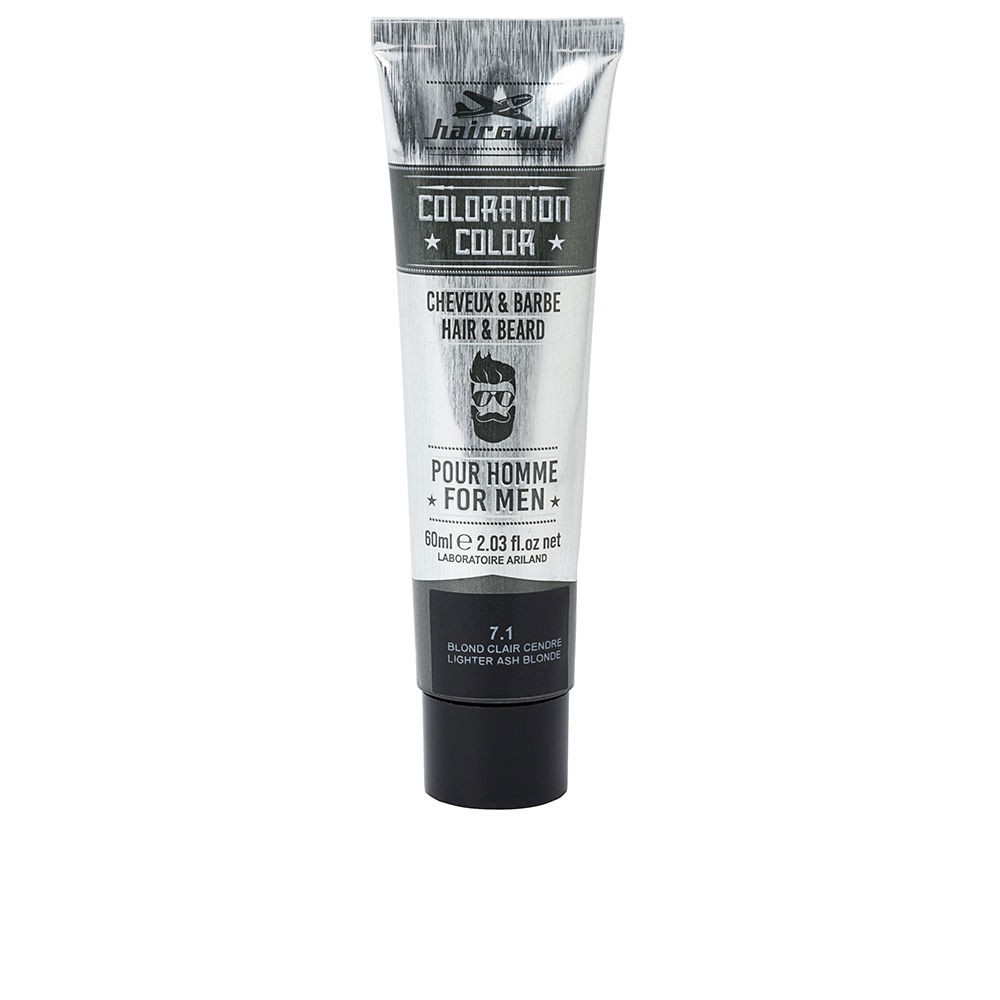 Hairgum COLORAZIONE Tintura per barba e capelli n.7.1-Biondo cenere chiaro 60gr unisex