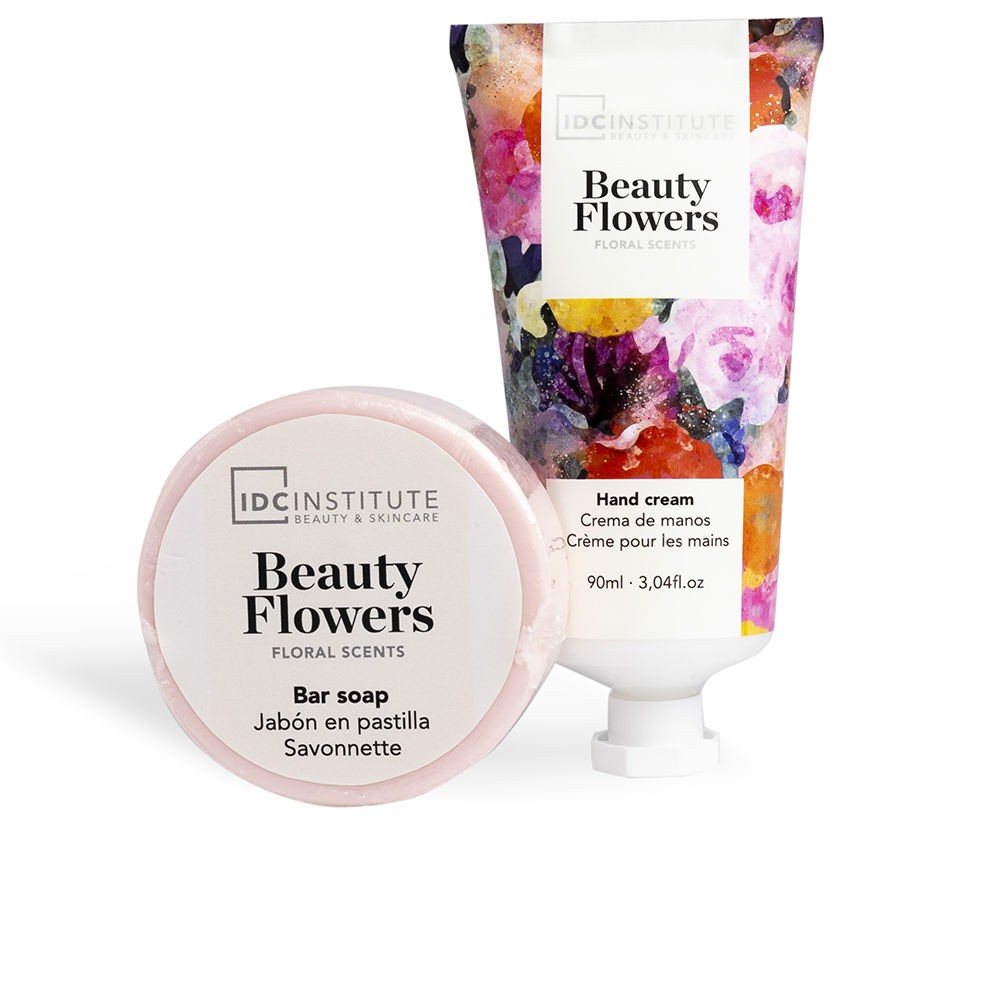 Idc Institute CONFEZIONE DA 3 BROCCHE D'ACQUA CON MOTIVO FIORI 1 bar soap + 90 ml hand cream + decorative watering can unisex