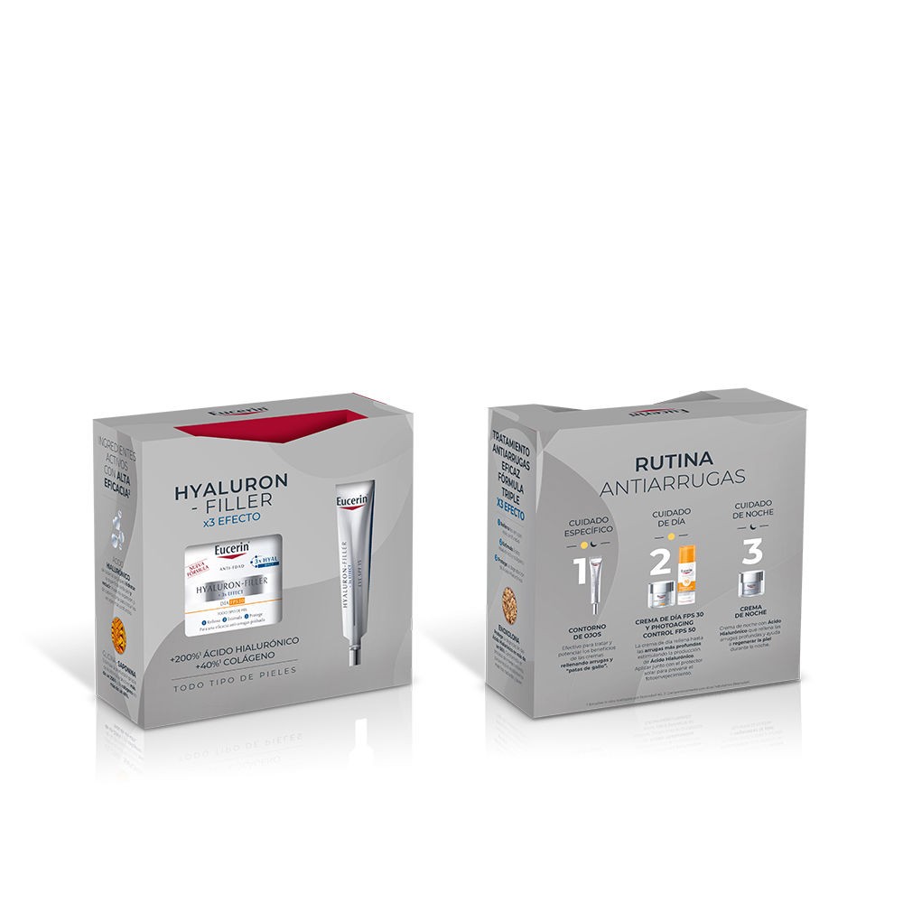 Eucerin Crema giorno Hyaluron Filler SPF30, confezione da 2 pezzi Day cream SPF30 50 ml + Eye contour 15 ml donna