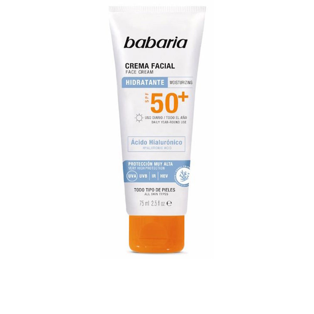 Babaria Crema solare viso all'acido ialuronico SPF50+ 75ml unisex