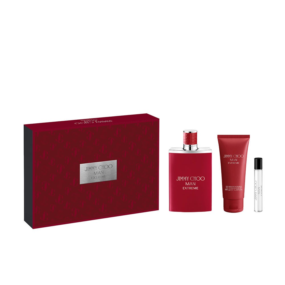 Jimmy Choo SET DA 3 PEZZI MAN EXTREME Eau de Parfum spray 100ml + Eau de Parfum spray 7.5ml + Shower gel 100ml uomo