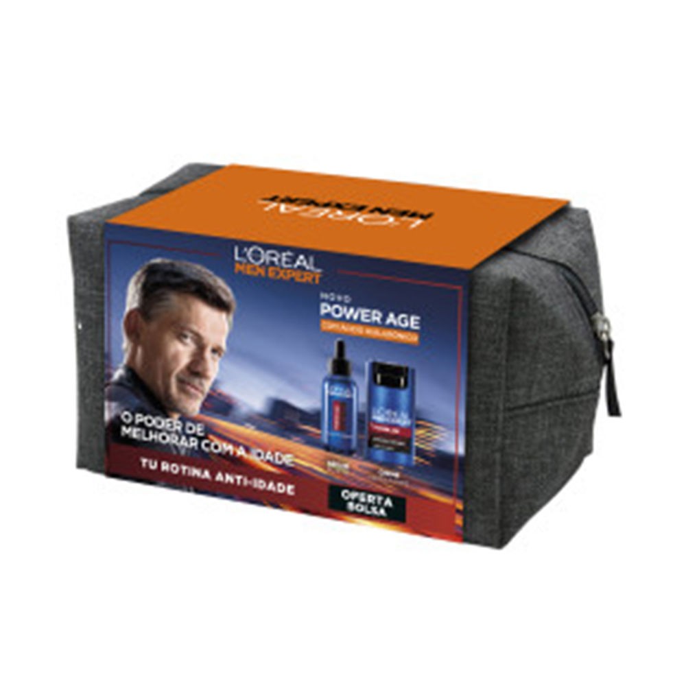 L'Oréal Paris CUSTODIA MEN EXPERT POWER AGE 3 pezzi serum + moisturizer + toiletry bag uomo