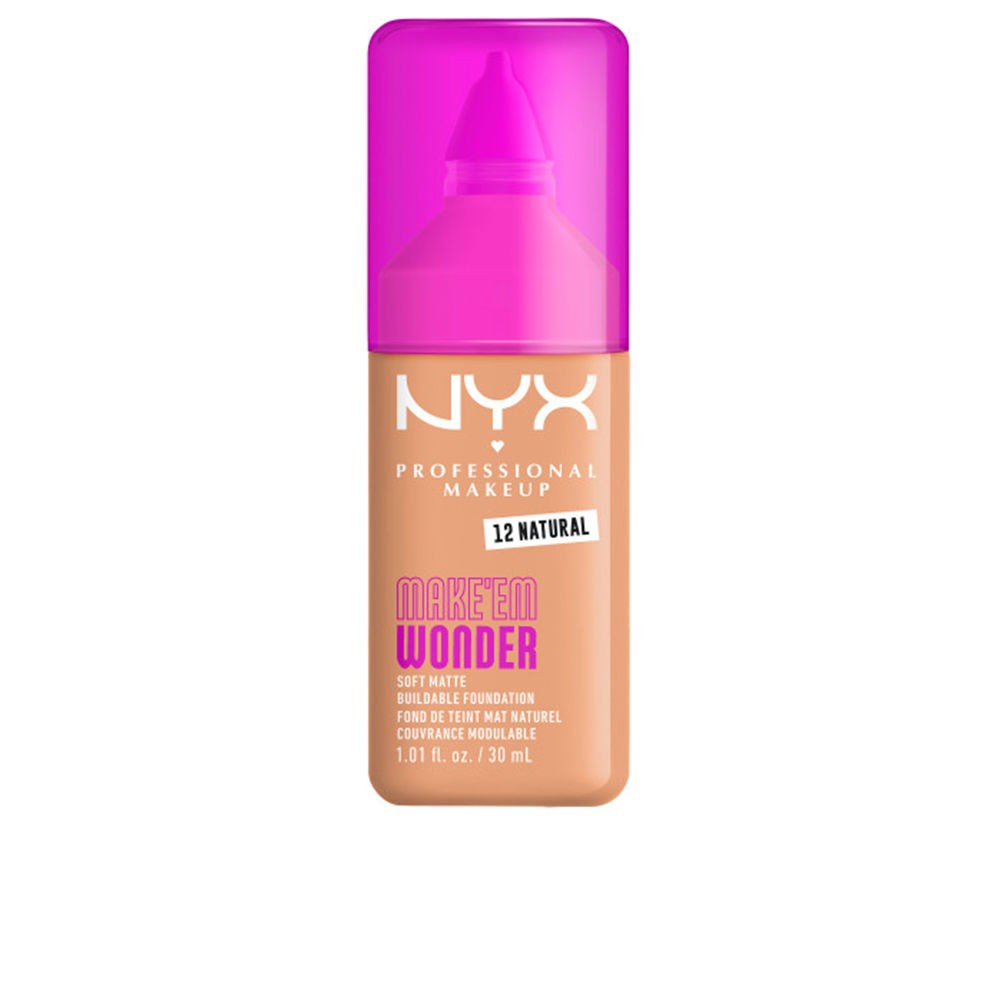 Nyx Professional Make Up Fondotinta MAKE'EM WONDER n.12-Natural 30ml unisex