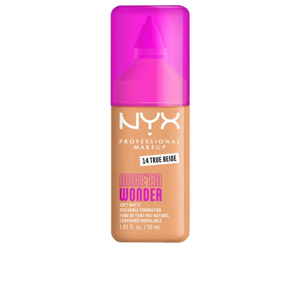 Nyx Professional Make Up Fondotinta MAKE'EM WONDER n.14-True Beige 30ml unisex
