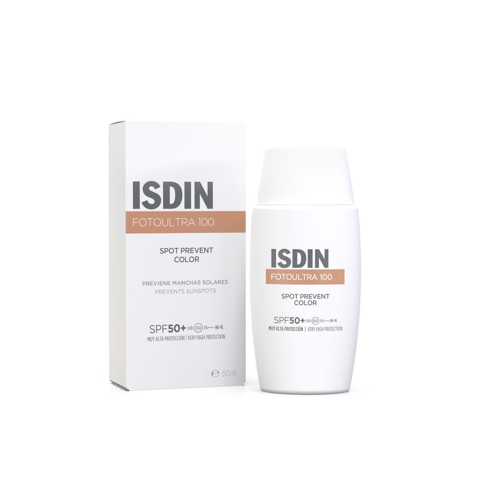 Isdin FOTO ULTRA 100 Crema solare colorata per il viso, previene le macchie solari, SPF50+, 50ml unisex