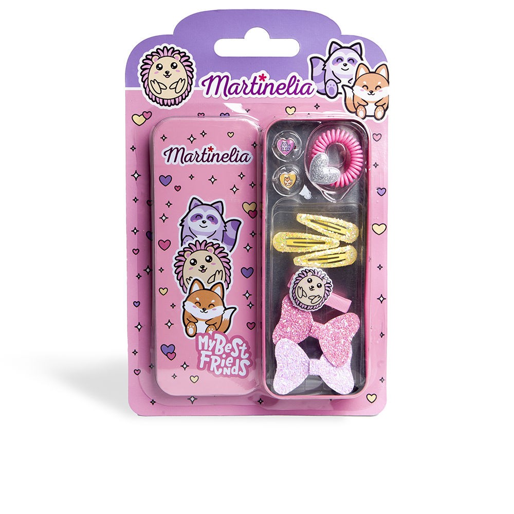 Martinelia I MIEI MIGLIORI AMICI - Set da 10 pezzi 6 clips + 1 scrunchie + 2 rings + case unisex
