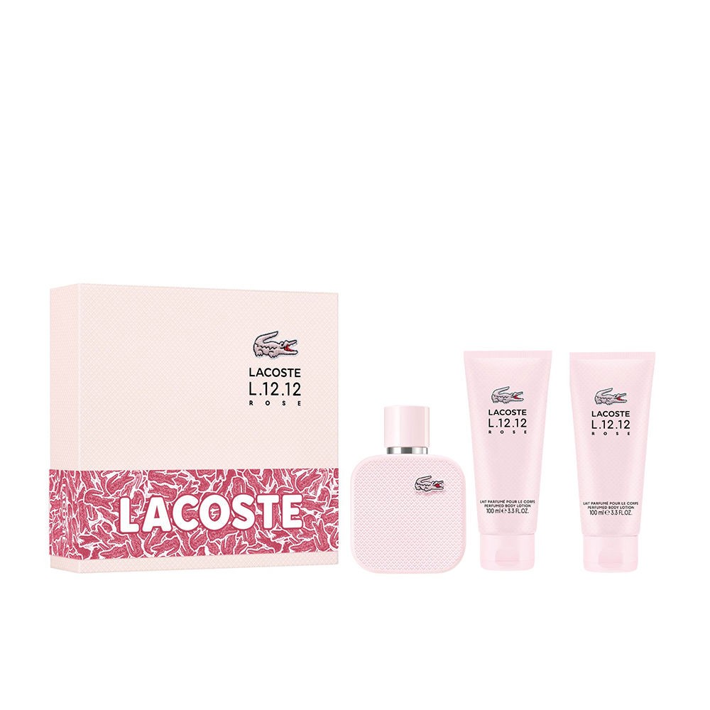 Lacoste LACOSTE L.12.12 ROSE 3 pz CASSETTO Eau de Parfum spray 100 ml + Shower Gel 2 x 100 ml donna