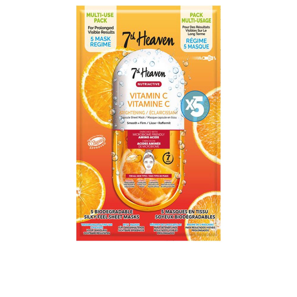 7th Heaven Maschere viso alla vitamina C, 5 pezzi unisex
