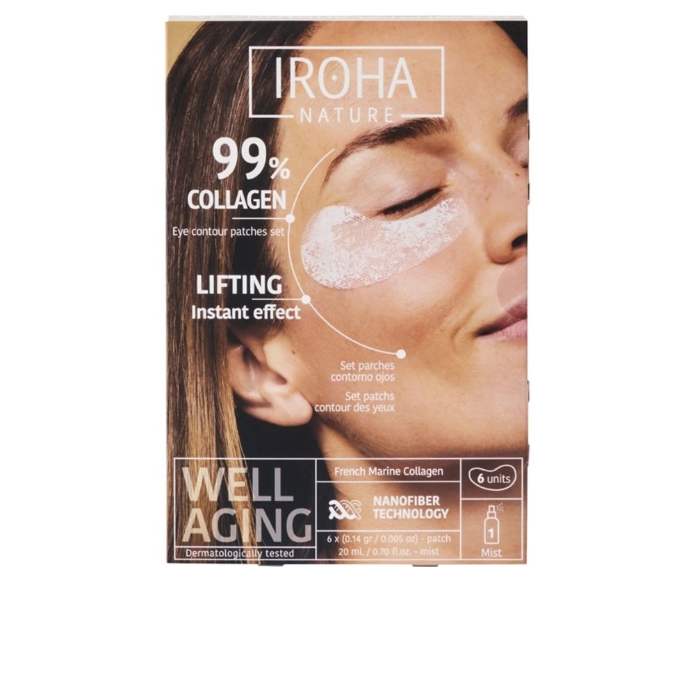 Iroha Patch per il contorno occhi al 99% di collagene, 6 pezzi unisex
