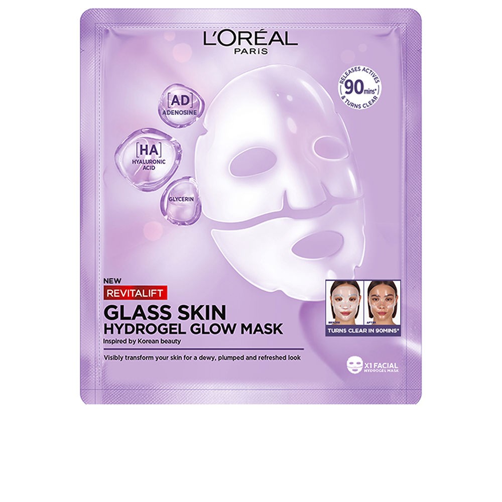 L'Oréal Paris REVITALIFT GLASS SKIN maschera idrogel illuminante 1 unità unisex