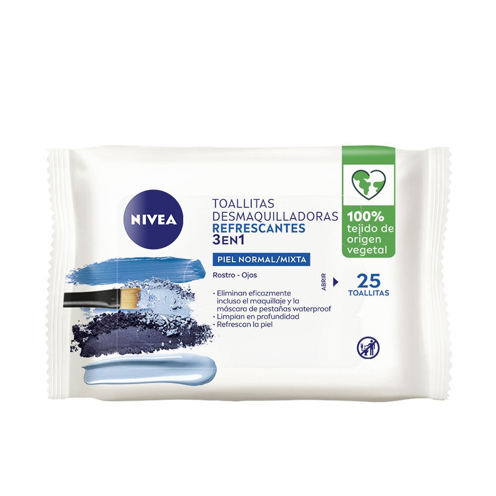 Nivea Salviette struccanti rinfrescanti 3 in 1, confezione da 25 pezzi unisex
