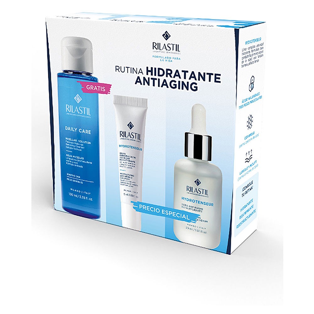 Rilastil SET 3 PEZZI PER LA ROUTINE ANTIRUGHE HYDROTENSEUR Serum 30 ml + Eye contour cream 15 ml + Micellar water 100 ml donna