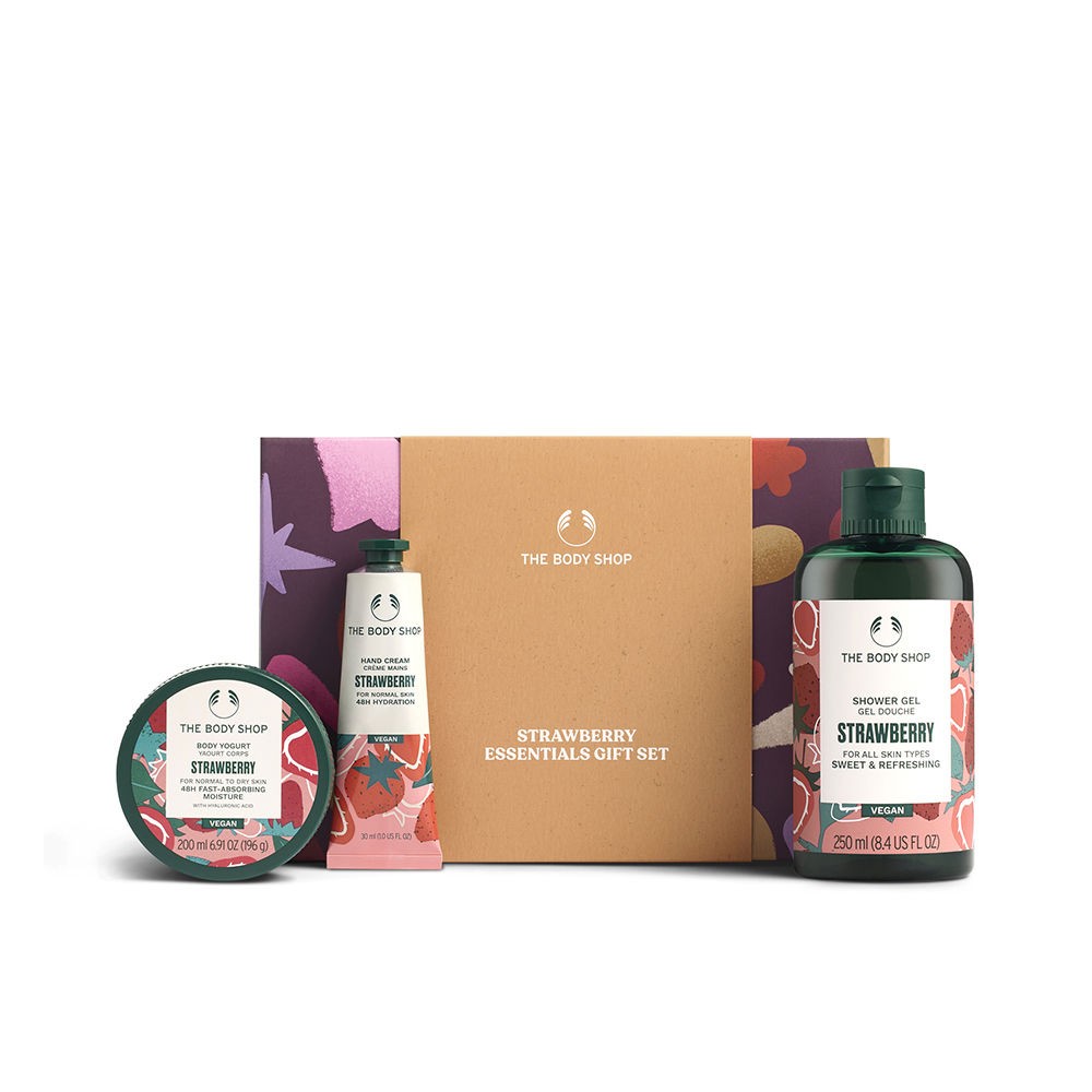 The Body Shop SET DA 3 PEZZI CON FRAGOLE PICCOLE Body yogurt 200ml + hand cream 30ml + shower gel 250ml unisex
