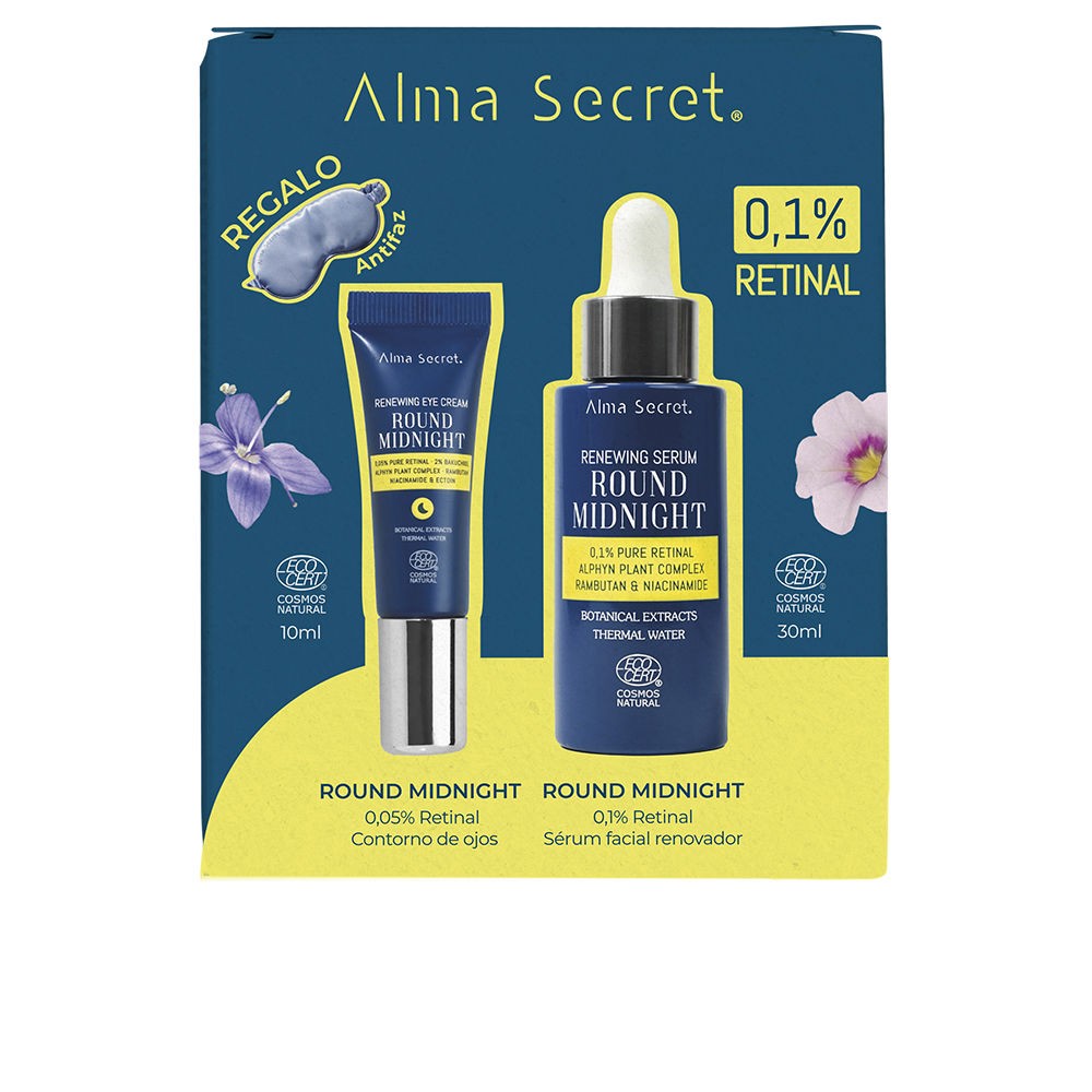 Alma Secret Set da 3 pezzi ROUND MIDNIGHT Retinal serum 0.1% + retinal eye contour 10 ml + eye mask unisex