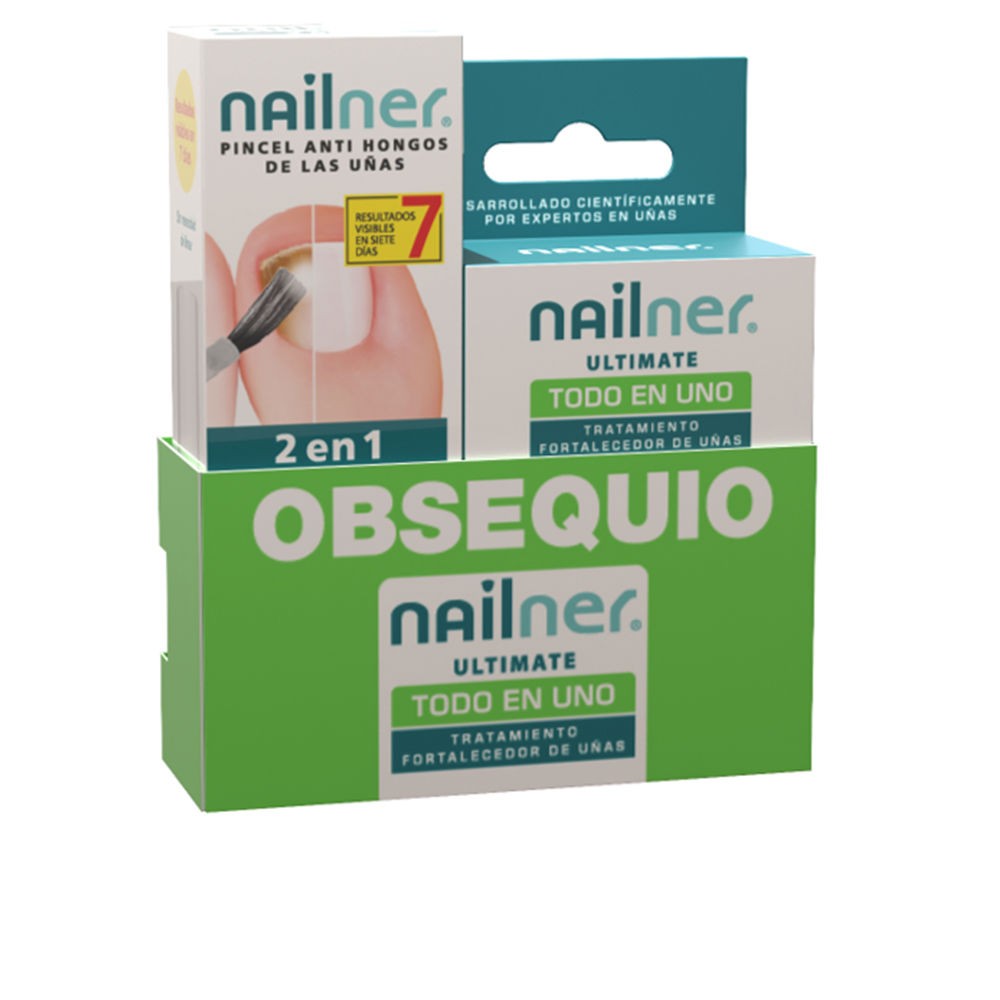 Nailner SET DI 2 SPAZZOLE 2 IN 1 PER CHIODI, SPAZZOLE ANTIMICOTICHE unisex