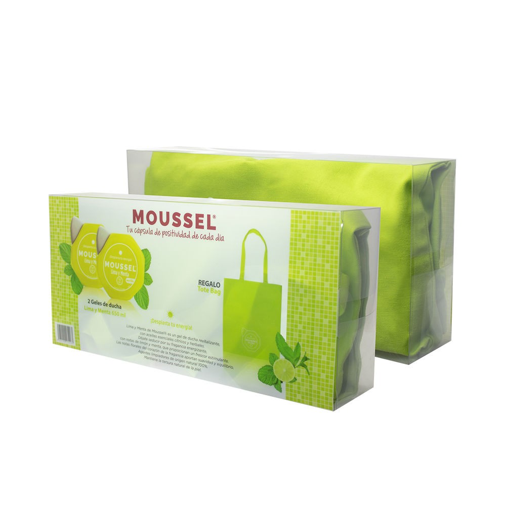 Moussel SET DI 3 BAGNOSCHIUMA MOUSSEL AL LIME E MENTA Shower gel 650 ml + Shower gel 650 ml + Cloth bag 1 unit unisex