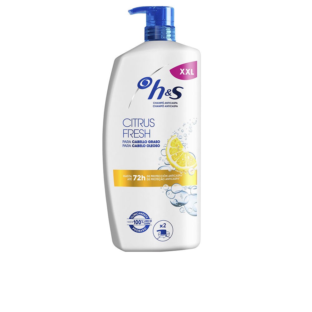 Head & Shoulders Shampoo antiforfora H&S CITRUS FRESH per capelligrassi, flacone con dosatore a pompa da 1000ml unisex