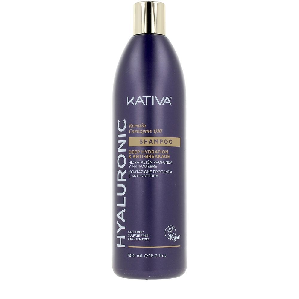 Kativa Shampoo con acido ialuronico, cheratina e coenzima Q10, 500ml donna