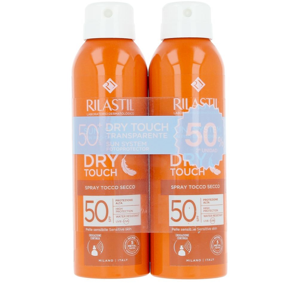 Rilastil Sistema solare SPF50+ spray trasparente ad asciugatura rapida, confezione da 2 x 200ml unisex