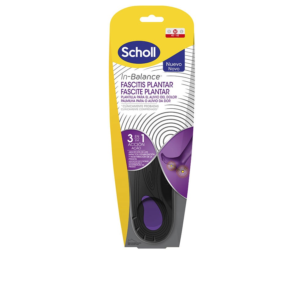 Scholl Solette per alleviare il dolore da fascite plantare con tecnologia 3 in 1 In-Balance n.Taglia M 40-42 1 unità unisex