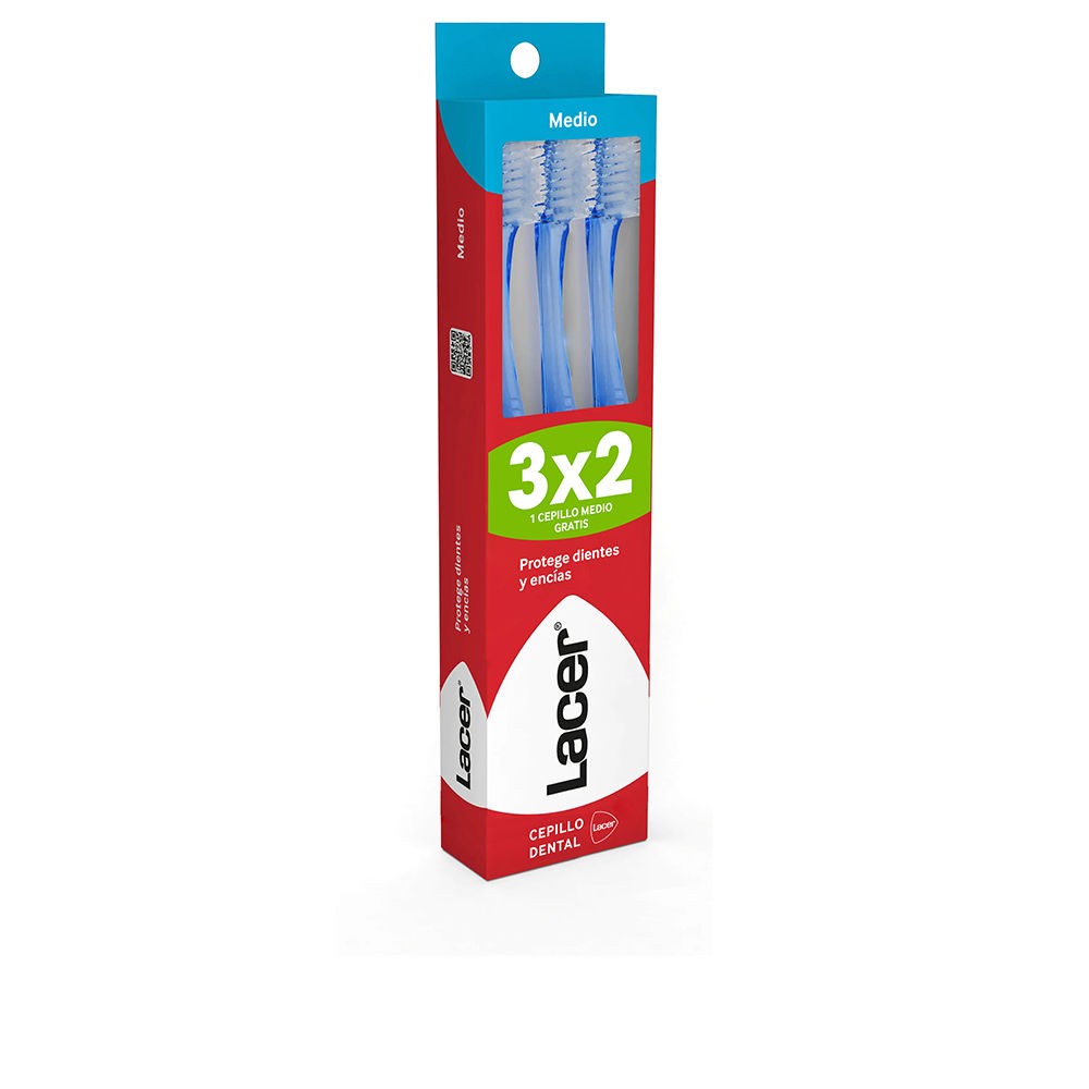 Lacer Spazzolini da denti di medie dimensioni, confezione da 3 pezzi unisex