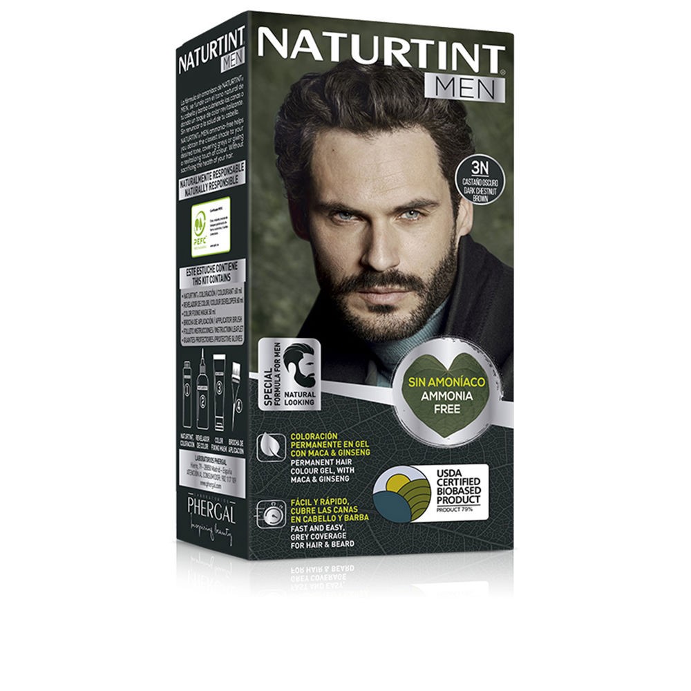 Naturtint Tintura per capelli NATURTINT MEN senza ammoniaca n.3N castano scuro 1 confezione uomo