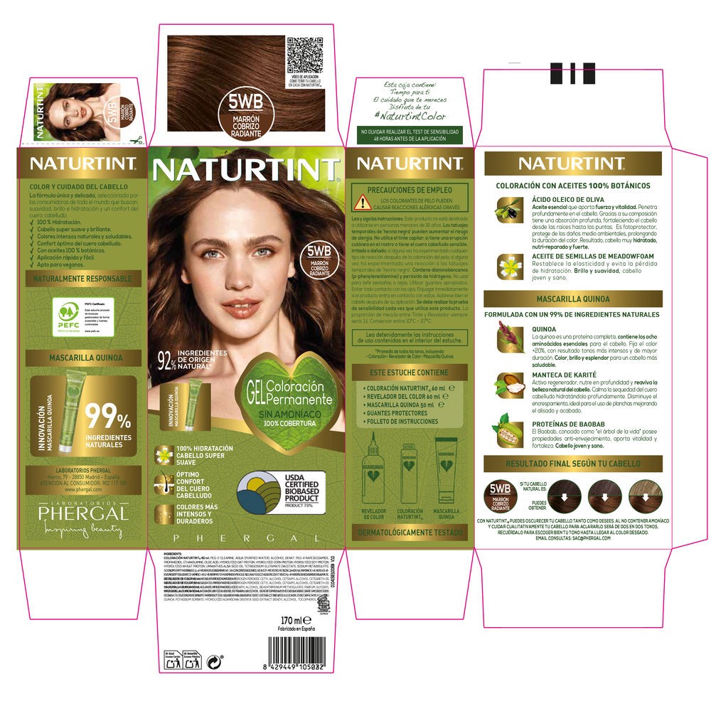 Naturtint Tintura per capelli NATURTINT senza ammoniaca n.5Wb-Castano Rame Radioso 170ml unisex